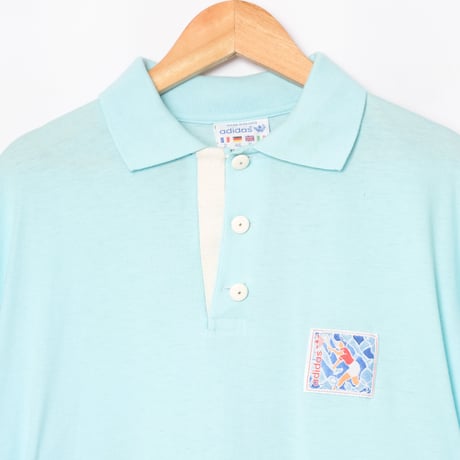 80s Vintage adidas Ventex Half Sleeve Polo Shirt Tennis Logo（Made in France）