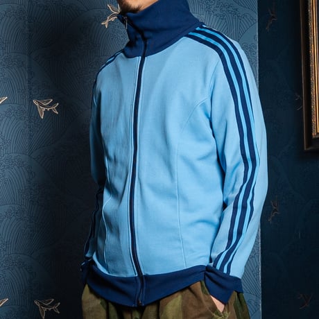70s Vintage adidas Track Jacket Light Blue × Navy
