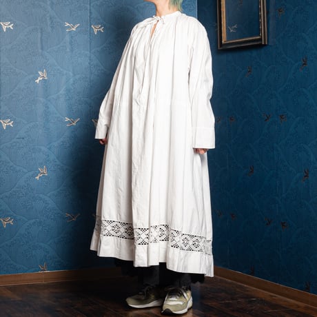 -30s France Antique Cotton Church Smock 2