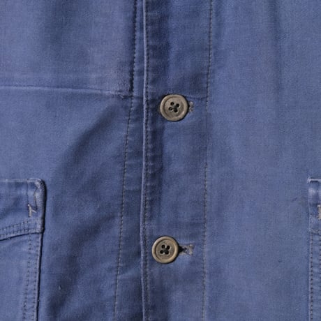40s France Vintage Paul Passant Blue Moleskin Work Jacket
