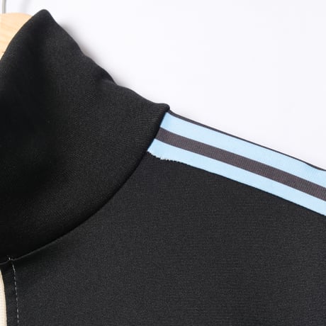 70-80s Vintage adidas Track Jacket Ivory × Black × Light Blue (Made in France)