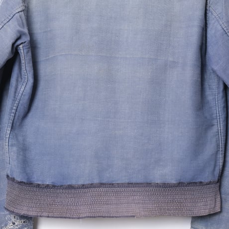 40s France Vintage Le Faisan Blue Mokeskin Cyclist Jacket