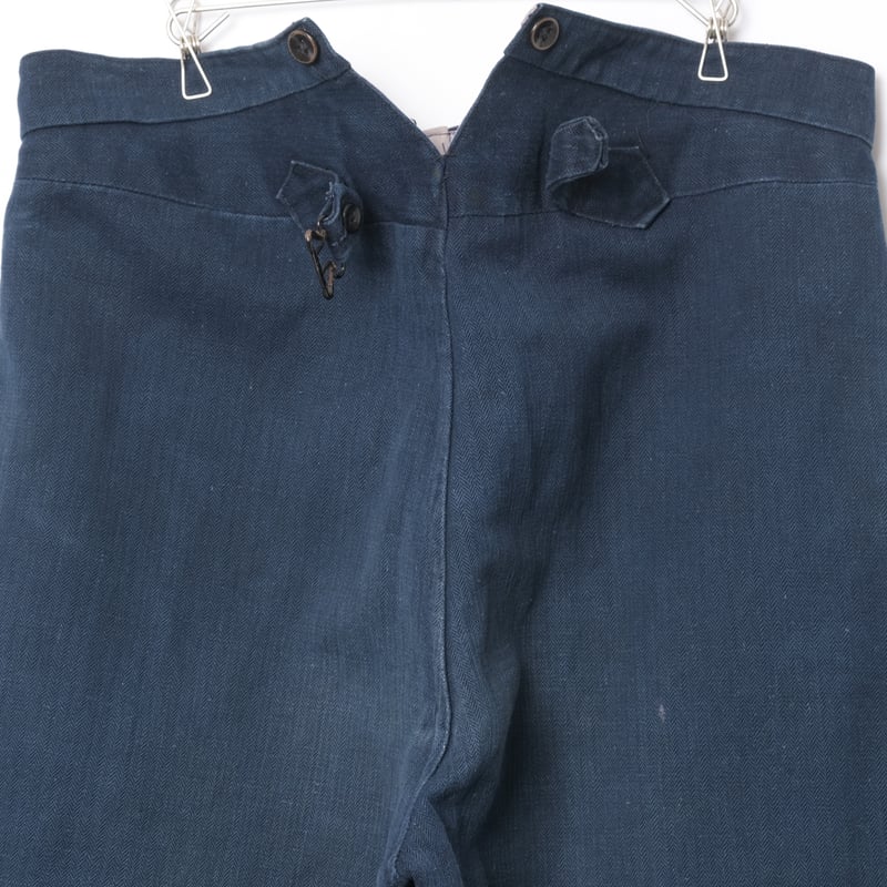 30s France Vintage Fireman Indigo Linen HBT Tr