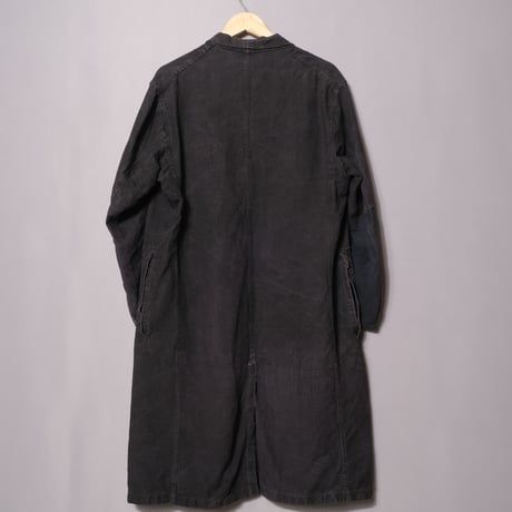 40-50s France Vintage  VETRA Black Linen  Maquignon Coat