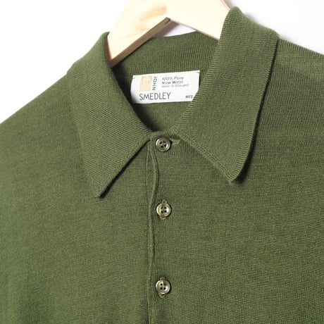 90s JOHN SMEDLEY Merino Wool Knit Polo（Made in England）