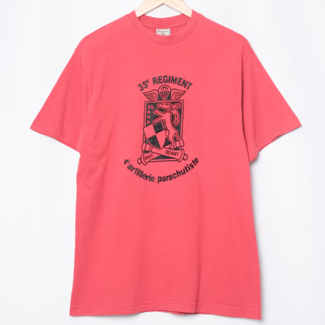 French Army 35e Régiment d'Artillerie Parachutiste Cotton T-Shirt Red