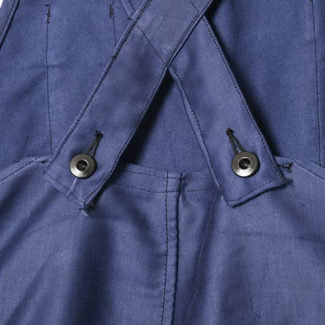 30-40s Adolphe Lafont Blue Moleskin Work Overalls Dead Stock