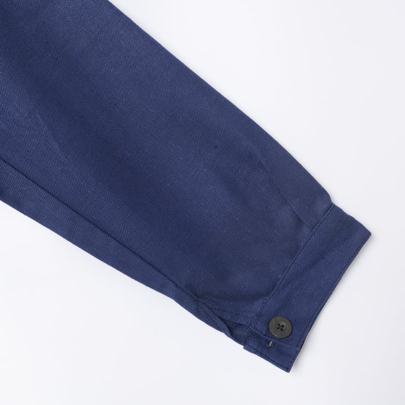 40s ワークジャケット コットンツイル ウッドボタン vintage 40s USED/VTG フレンチ ワークジャケット Vポケット コットン