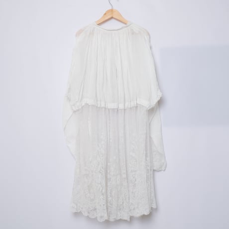 ~1940s  French Vintage Linen Church Smock