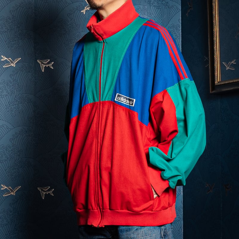 80s Vintage adidas Ventex Track Jacket Red × Bl