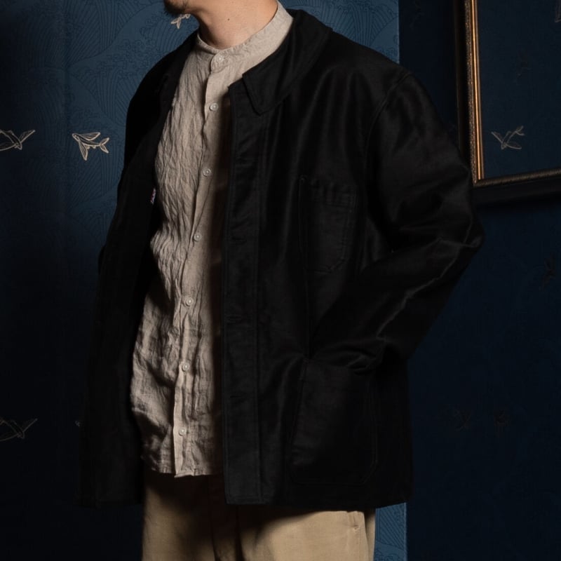 レア ヴィンテージ 1920年代 英国製 ビリケンさん 黒 ブラック ヨーロッパ 40s France Vintage L'Ange Bleu Black Moleskin J