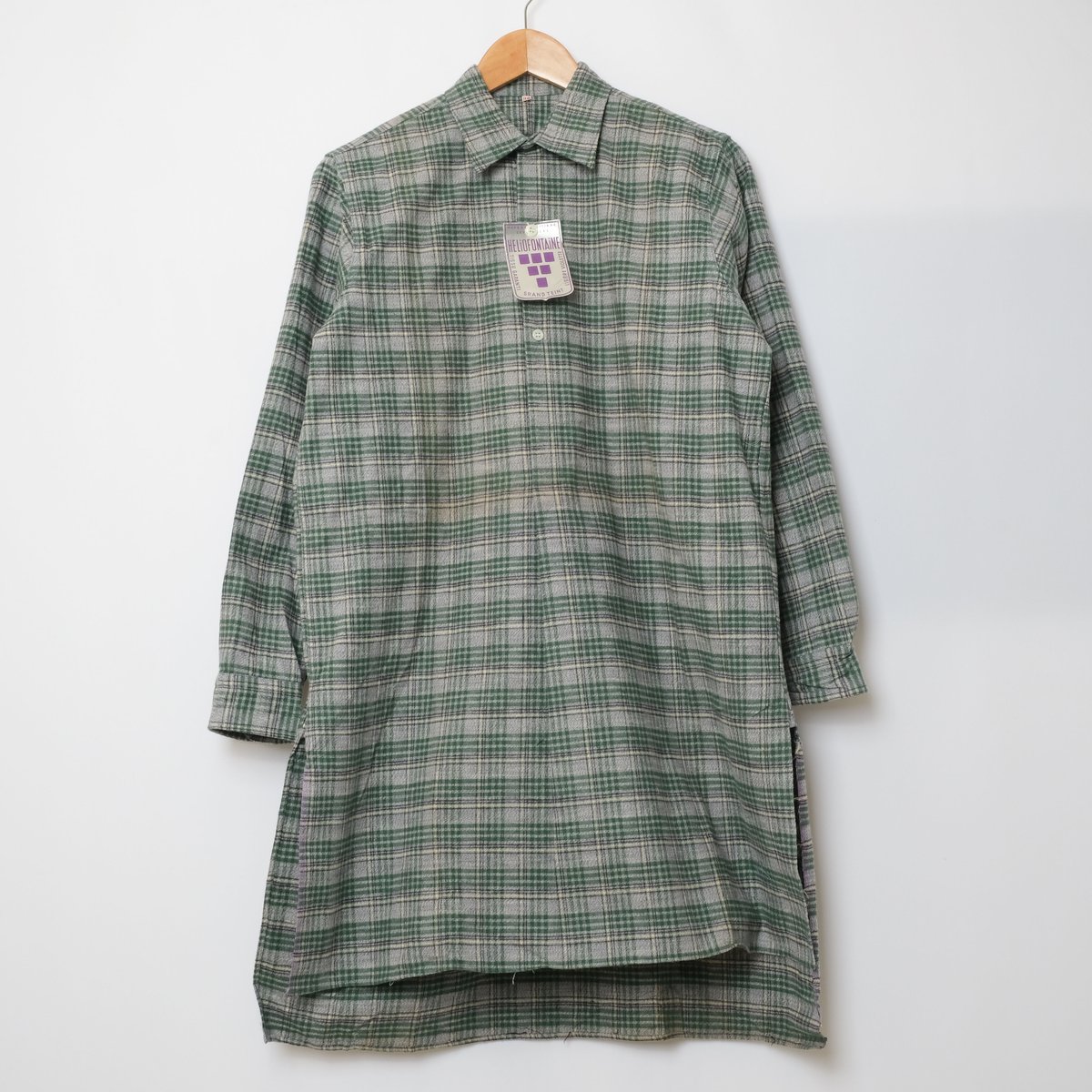 40-50s French Vintage Flannel Granpa Shirts Gr 40-50s French Vintage Flannel Granpa Shirts Gr
