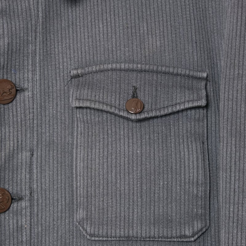 50-60s France Vintage Unic D.F Gray Cotton Piqu