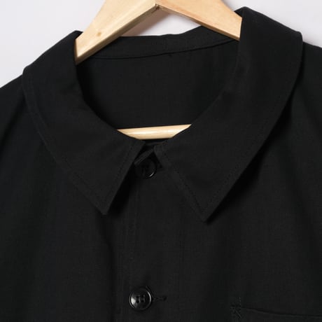 60s France Vintage Black HBT Work Jacket Dead Stock