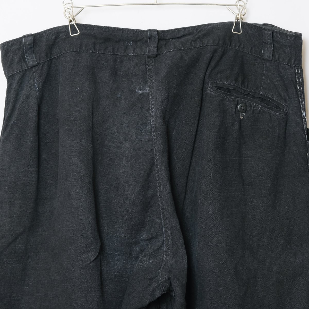 40-50s France Vintage Villette Black Linen Ma