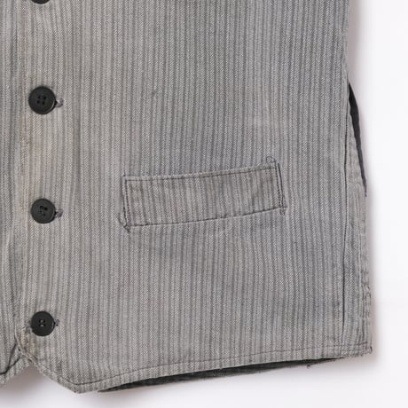 30-40s France Vintage Stripe Cotton Stripe Gillet 2