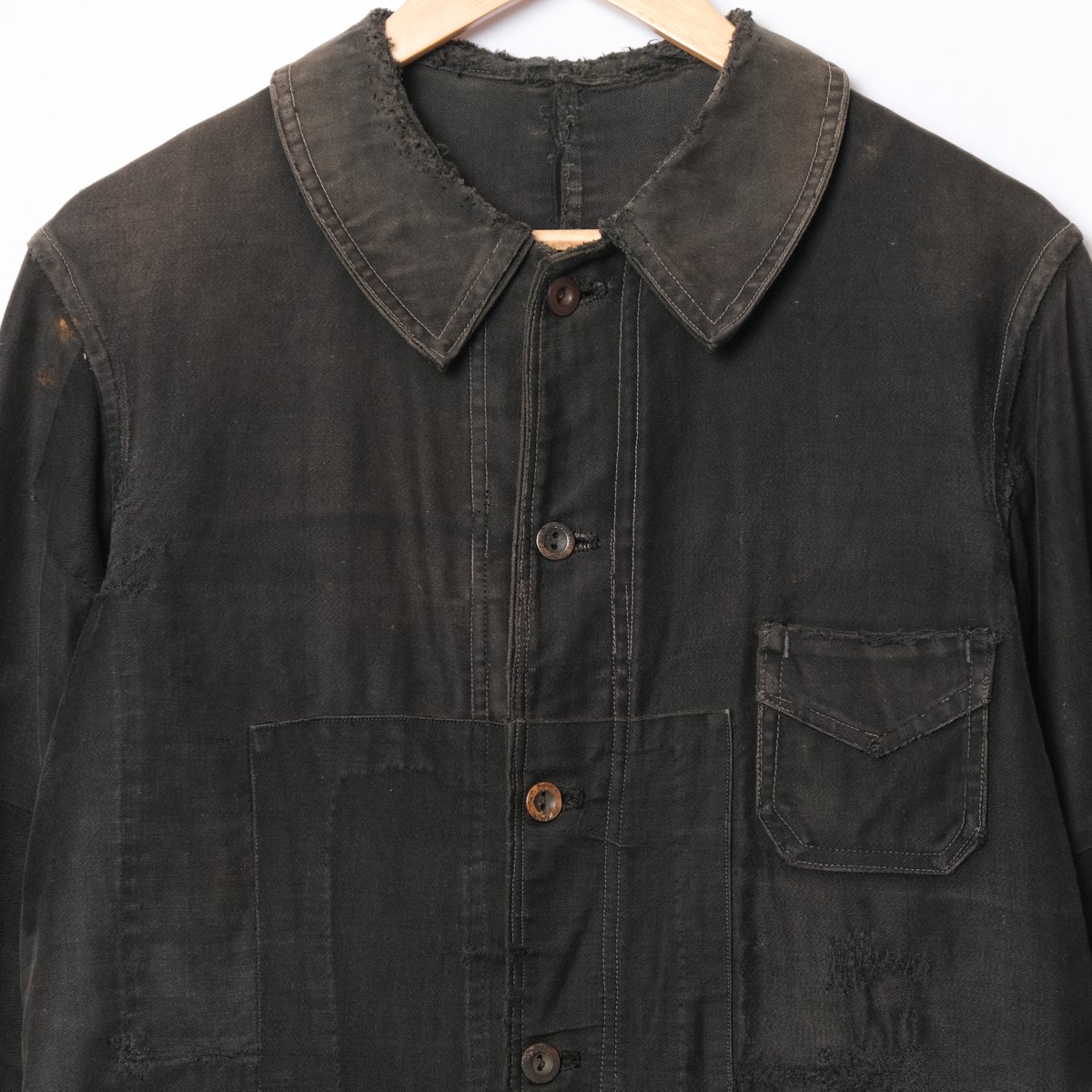 30s~40s ブラックモールスキン ジャケット 30s-40s Black Moleskin Jacket Metal Button | Ug