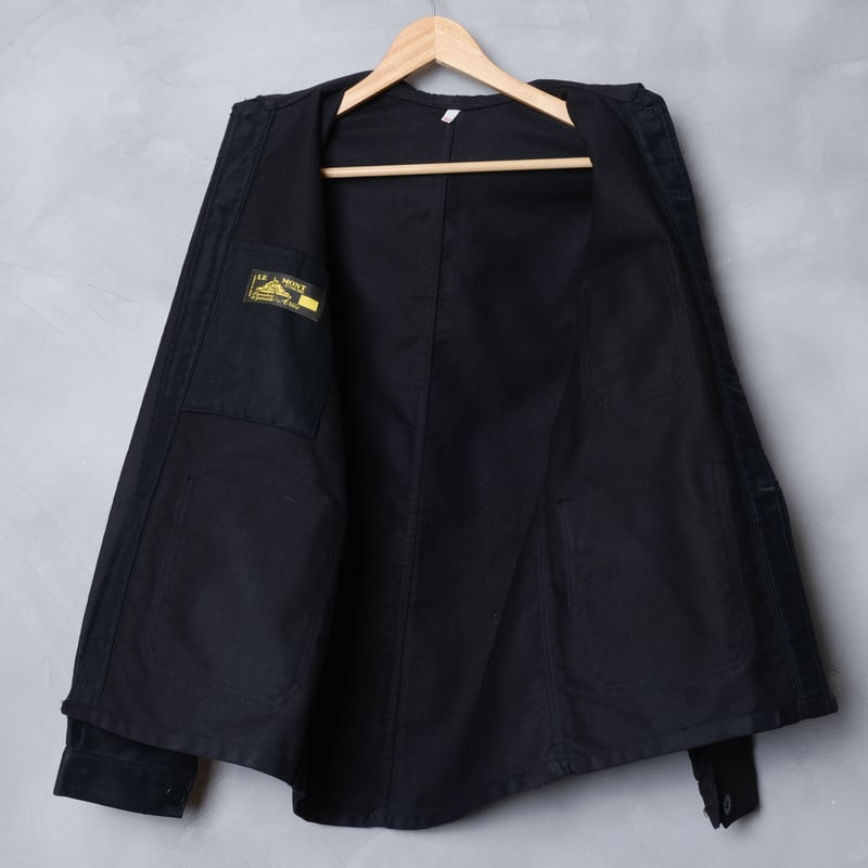 50-60s Le Mont St Michel Black Moleskin Jacket 50-60s Le Mont St Michel Black Moleskin Jacket