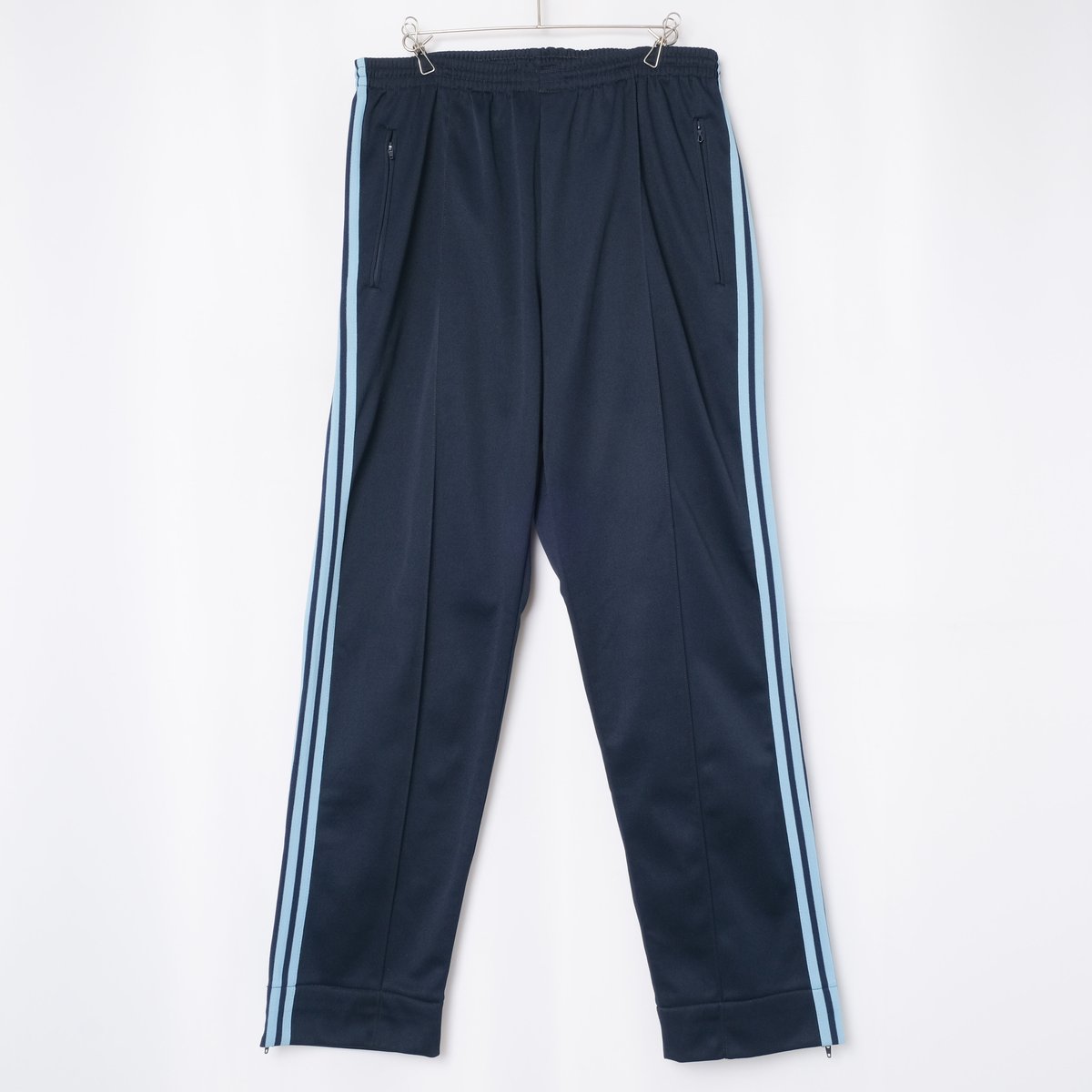 70-80s Vintage adidas Ventex Track Trousers Navy × Light Blue 