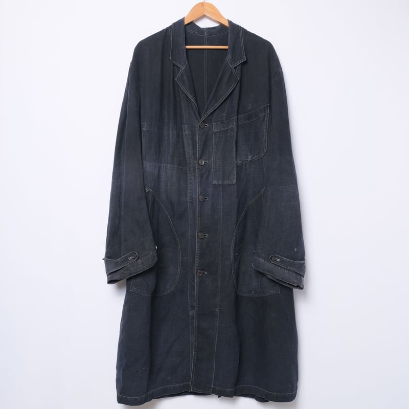 30-40s France Vintage SALACHE Black Linen Maqu 30-40s France Vintage SALACHE Black Linen Maqu