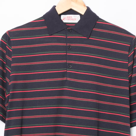 80s JOHN SMEDLEY Sea Island Cotton Half sleeves Polo Shirt Navy（Made in England)