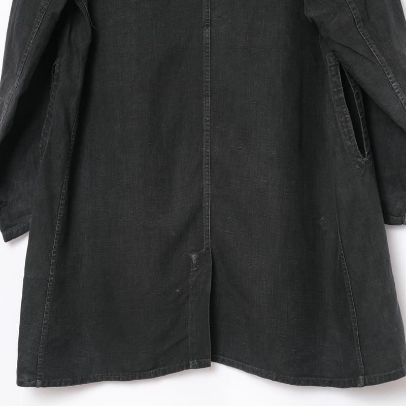 40s France Vintage Black Linen Maquignon Coat 40s France Vintage Black Linen Maquignon Coat