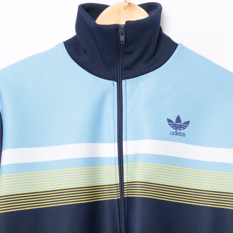 70s Vintage adidas Track Jacket RightBlue × Stripe× NavyBlue (Made in France)