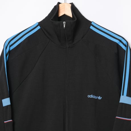 80s Vintage adidas Track Jacket Black × Light Blue（Made in France)