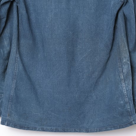 30s Marine Nationales Shawl Collar Indigo Linen Smock
