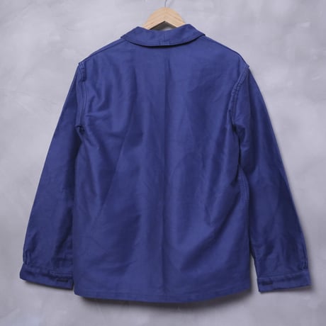 40-50s BEAU-FORT Blue Moleskin Jacket ②
