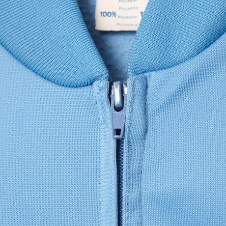 70-80s Vintage adidas Ventex Collarless Track Jacket Light Blue × Navy