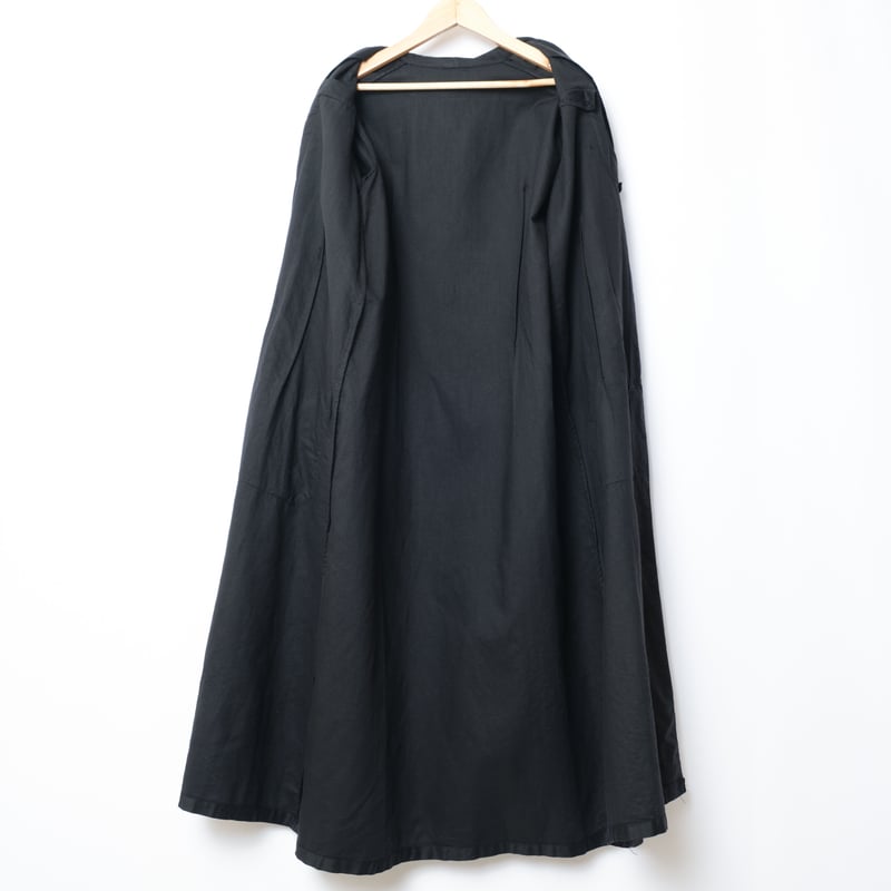 40-50s French Vintage Black Moleskin Work Dres