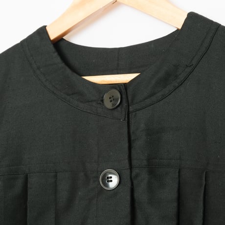 40-50s  Light Black Moleskin Work Dress Dead Stock
