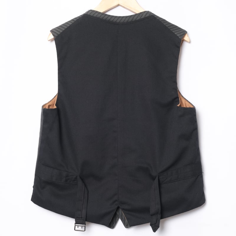 40-50s France Vintage Cotton Striped Work Gilet