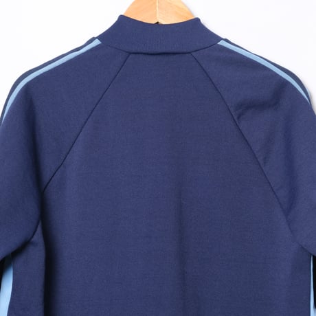 70-80s Vintage adidas Collarless Track Jacket Light Blue × Navy