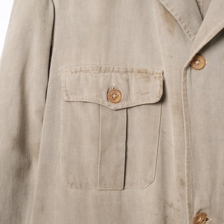 30-40s France Vintage LABOR Gray Cotton Twill All ln One