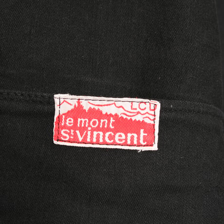 40-50s  France Vintage Le Mont St Vincent Black Moleskin Jacket 4 Buttons