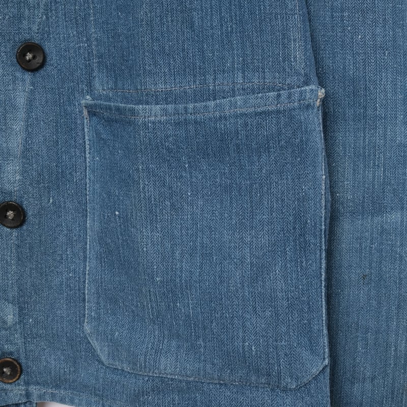 French Army Indigo Linen HBT Mechanic Double-Br