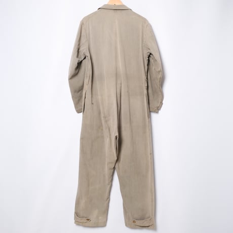 30-40s France Vintage LABOR Gray Cotton Twill All ln One