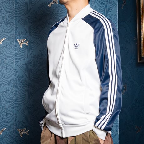 70-80s Vintage adidas Ventex ATP Track Jacket White × Navy (Made in France)