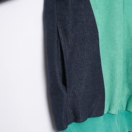 80s Vintage adidas Ventex Track Jacket Green × Navy × Light Gray (Made in France)