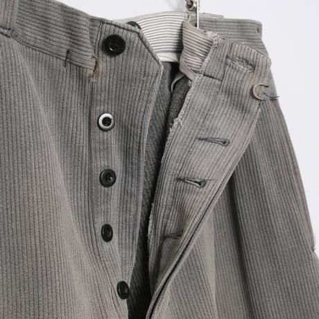 40-50s  France Vintage Cotton Pique Trousers 1