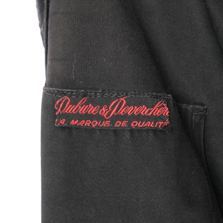 40s France Vintage Dubure & Deverchere Black Moleskin Work Jacket