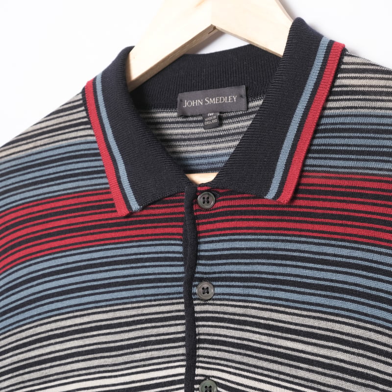 00s- JOHN SMEDLEY Merino Wool Knit Polo Shirt N