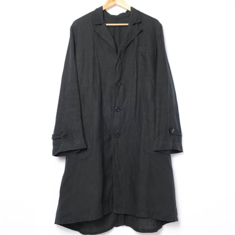 blueingreen　リネンロングコート　インディゴ　藍染 新価格】リネンシャツコート(INDIGO / LIGHT GRAY / BLACK