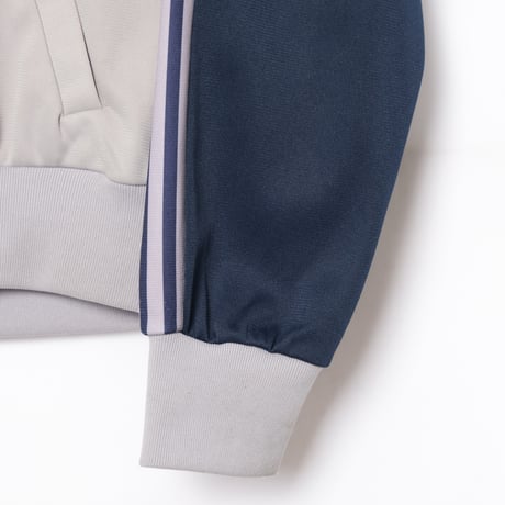 70-80s Vintage adidas Ventex Track Jacket Grey × Navy × Pale Yellow (Made in France)