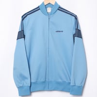 70-80s Vintage adidas Ventex Collarless Track Jacket Light Blue × Navy