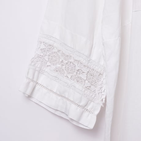 Early 1900s France  Antique Linen Church Smock 2