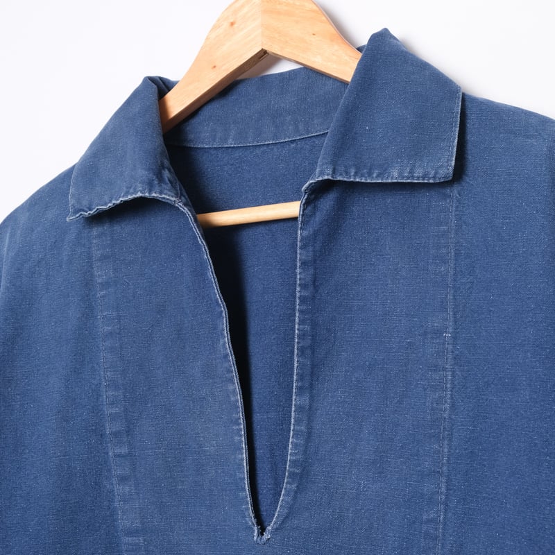 50s France Vintage Indigo Metis(Cotton Linen) F 50s France Vintage Indigo Metis(Cotton Linen) F
