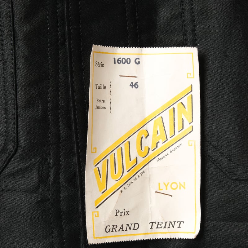 50-60s VULCAIN Black Moleskin Jacket Dead Stock 50-60s VULCAIN Black Moleskin Jacket Dead Stock